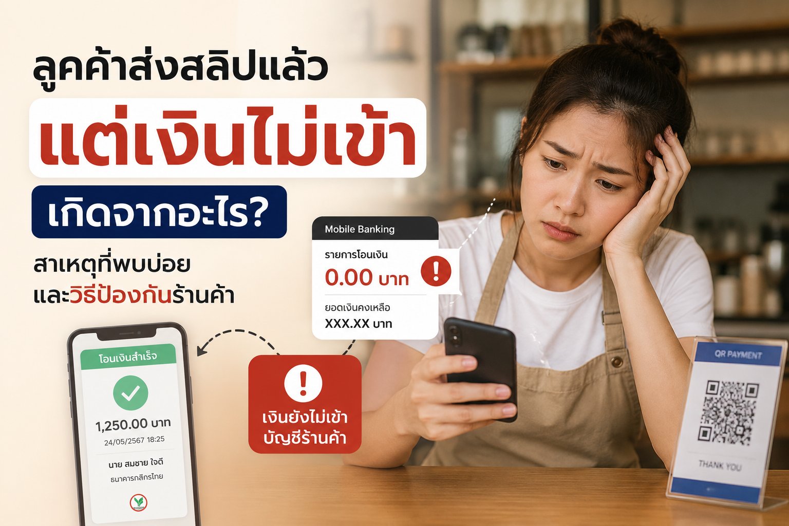 ลูกค้าส่งสลิปแล้ว แต่เงินไม่เข้า เกิดจากอะไร?